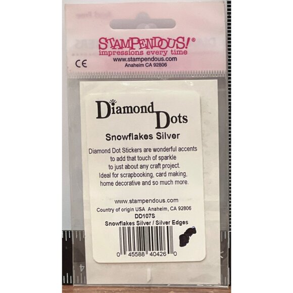 HTF Stampendous! Diamond Dots Silver Snowflakes Stickers Embellishment DD107S - Picture 2 of 2